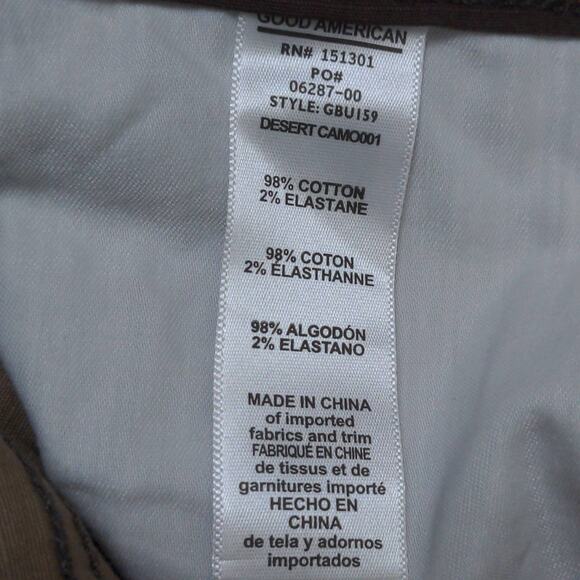 Good American Uniform Streetwear Pants Multicolor Camo High Rise 00 / 24 New - Picture 10 of 15